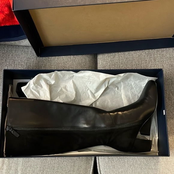 Cole Haan Rianne Black Leather/Suede Knee High Boots - Picture 3 of 5